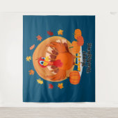 Happy Thanksgiving Typografie Wandkleed (Voorkant)