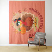 Happy Thanksgiving Typografie Wandkleed (In situ)