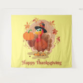 Happy Thanksgiving Typografie Wandkleed (Voorkant (horizontaal))