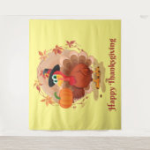 Happy Thanksgiving Typografie Wandkleed (Voorkant)