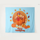 Happy Thanksgiving Typografie Wandkleed (Voorkant (horizontaal))