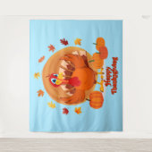 Happy Thanksgiving Typografie Wandkleed (Voorkant)