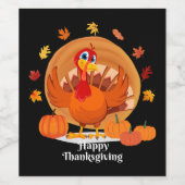 Happy Thanksgiving Typografie Wine Label Wijn Etiket (Enkel label)