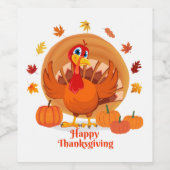 Happy Thanksgiving Typografie Wine Label Wijn Etiket (Enkel label)