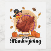 Happy Thanksgiving Typografie Wine Label Wijn Etiket (Enkel label)