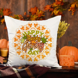 Happy Thanksgiving typogragrafisch mandala SIERKUS Kussen