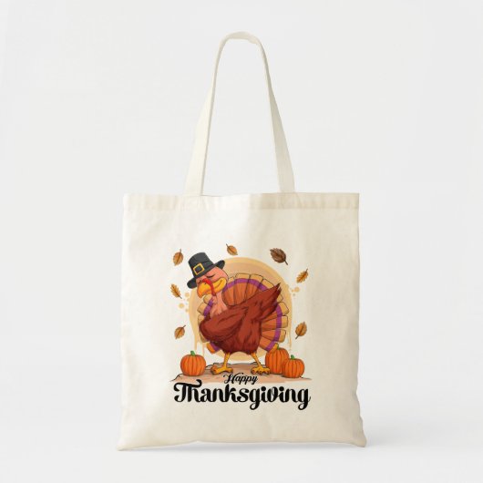 Happy Thanksgiving Typography Canvas tas (Voorkant)