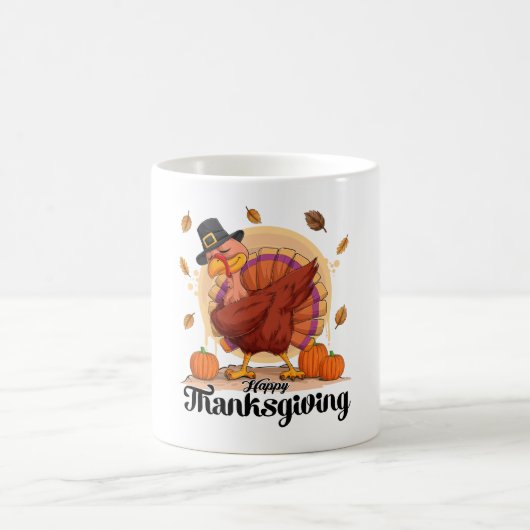 Happy Thanksgiving Typography Coffee Mok (Center)