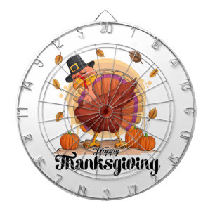 Happy Thanksgiving Typography Dartboard Dartbord