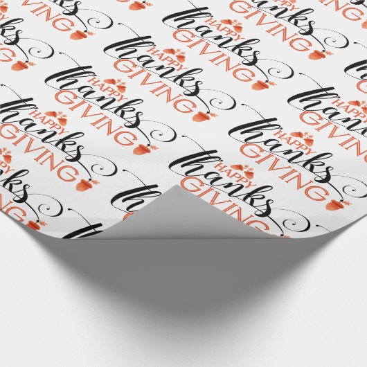 Happy Thanksgiving Typography Design Pattern Cadeaupapier (Hoek)