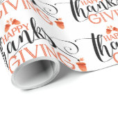 Happy Thanksgiving Typography Design Pattern Cadeaupapier (Rol Hoek)