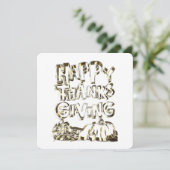 Happy Thanksgiving Typography Gold Harvest Pumpkin Feestdagenkaart (Staand voorkant)