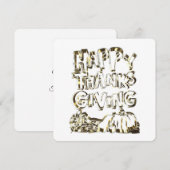 Happy Thanksgiving Typography Gold Harvest Pumpkin Feestdagenkaart (Voorkant / Achterkant)