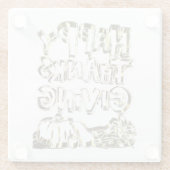Happy Thanksgiving Typography Gold Harvest Pumpkin Glazen Onderzetter (Achterkant)