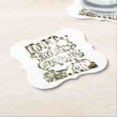 Happy Thanksgiving Typography Gold Harvest Pumpkin Kartonnen Onderzetters (Gekanteld)