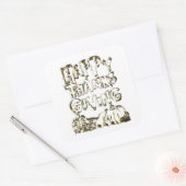 Happy Thanksgiving Typography Gold Harvest Pumpkin Vierkante Sticker (Envelop)