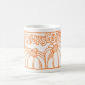 Happy Thanksgiving Typography Oranje Pumpkins Koffiemok (Center)