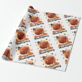 Happy Thanksgiving Typography Wrapping Paper Cadeaupapier (Uitgerold)