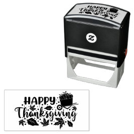 Happy Thanksgiving Typography Zelfinktende Stempel