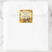 Happy Thanksgiving Uitnodiging Envelope Seals Vierkante Sticker (Tas)