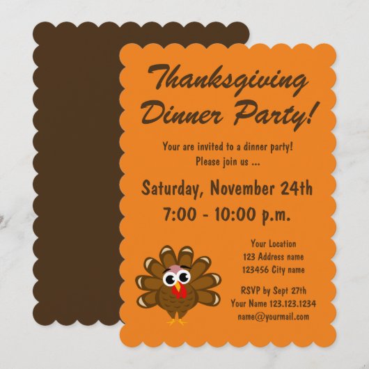 Happy Thanksgiving: uitnodiging voor het diner in  (Voorkant / Achterkant)