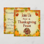 Happy Thanksgiving-uitnodigingen Kaart (Voorkant / Achterkant)