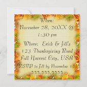 Happy Thanksgiving-uitnodigingen Kaart (Achterkant)