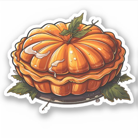 Happy Thanksgiving Vakantie Cartoon Pumpkin Pie Sticker (Voorkant)