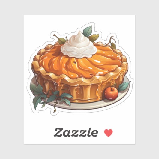 Happy Thanksgiving Vakantie Cartoon Pumpkin Pie Sticker (Vel)