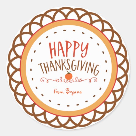 Happy Thanksgiving Vakantie Herfst Herfst Stickers (Voorkant)