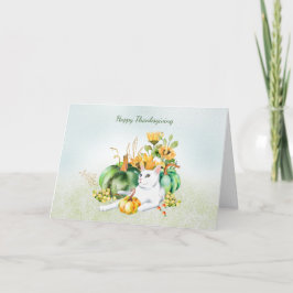 Happy Thanksgiving van de kat Bedankkaart