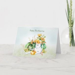 Happy Thanksgiving van de kat Bedankkaart