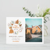 Happy Thanksgiving van onze New Home Moving Kaart (Staand voorkant)