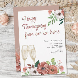 Happy Thanksgiving vanuit New Home Autumn Flower Aankondiging