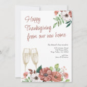 Happy Thanksgiving vanuit New Home Autumn Flower Aankondiging (Voorkant)