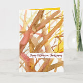 Happy Thanksgiving Verjaardag Herfst Tree Branches Kaart (Voorkant)