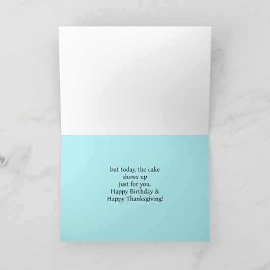 Happy Thanksgiving verjaardagstaarten, Turkije, ta Kaart (Binnen)