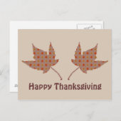 Happy Thanksgiving verlaat Briefkaart (Voorkant / Achterkant)