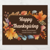 Happy Thanksgiving verlaat Champagne-label Sparkling Wijnetiket (Enkel label)