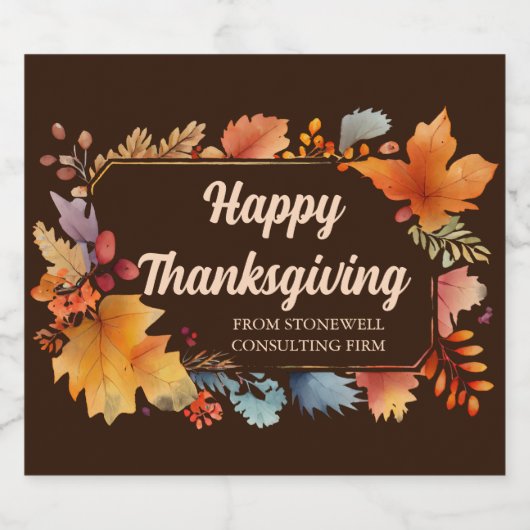 Happy Thanksgiving verlaat Champagne-label Sparkling Wijnetiket (Enkel label)