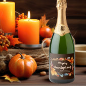 Happy Thanksgiving verlaat Champagne-label Sparkling Wijnetiket
