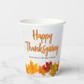 Happy Thanksgiving verlaat Custom Company Party Papieren Bekers (Achterkant)