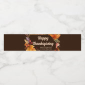 Happy Thanksgiving verlaat Party Waterflesetiket Waterfles Etiket (Enkel label)