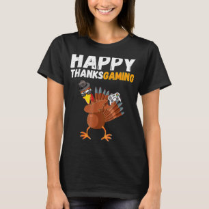 Happy Thanksgiving Video Game Dabbing Turkey Pilgr T-shirt