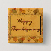 Happy Thanksgiving Vierkante Button 5,1 Cm (Voorkant)