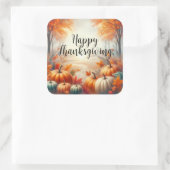 Happy Thanksgiving Vierkante Sticker (Tas)