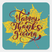 Happy Thanksgiving Vierkante Sticker (Voorkant)