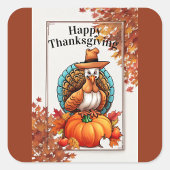 Happy Thanksgiving Vierkante Sticker
