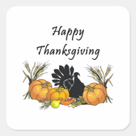 Happy Thanksgiving Vierkante Sticker