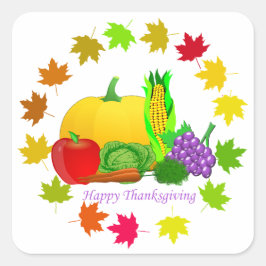 Happy Thanksgiving Vierkante Sticker